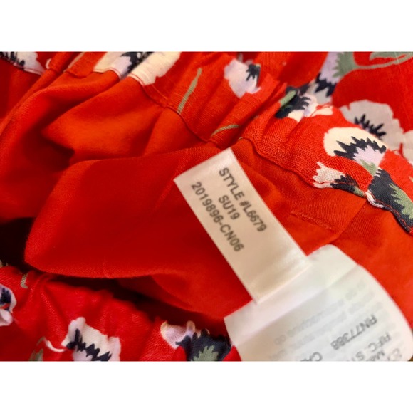 J Crew Red Bow Floral Pencil Skirt XS - Picture 7 of 8